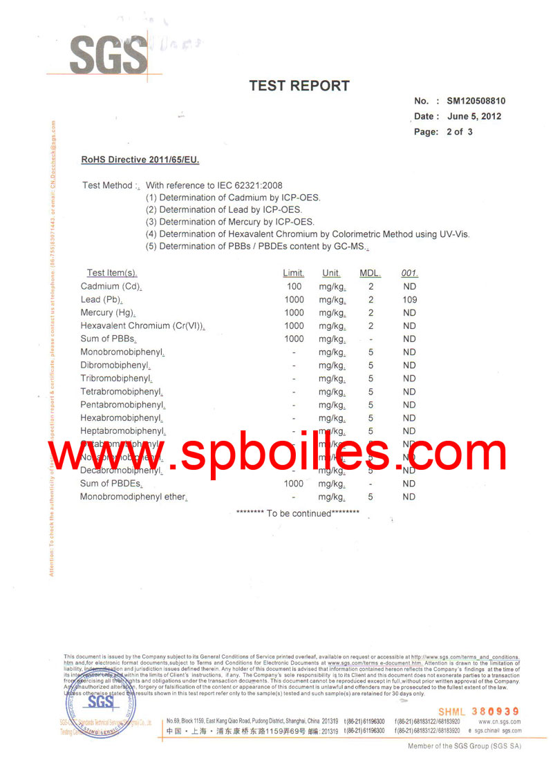 Slide Oilless Bearing ROHS Report